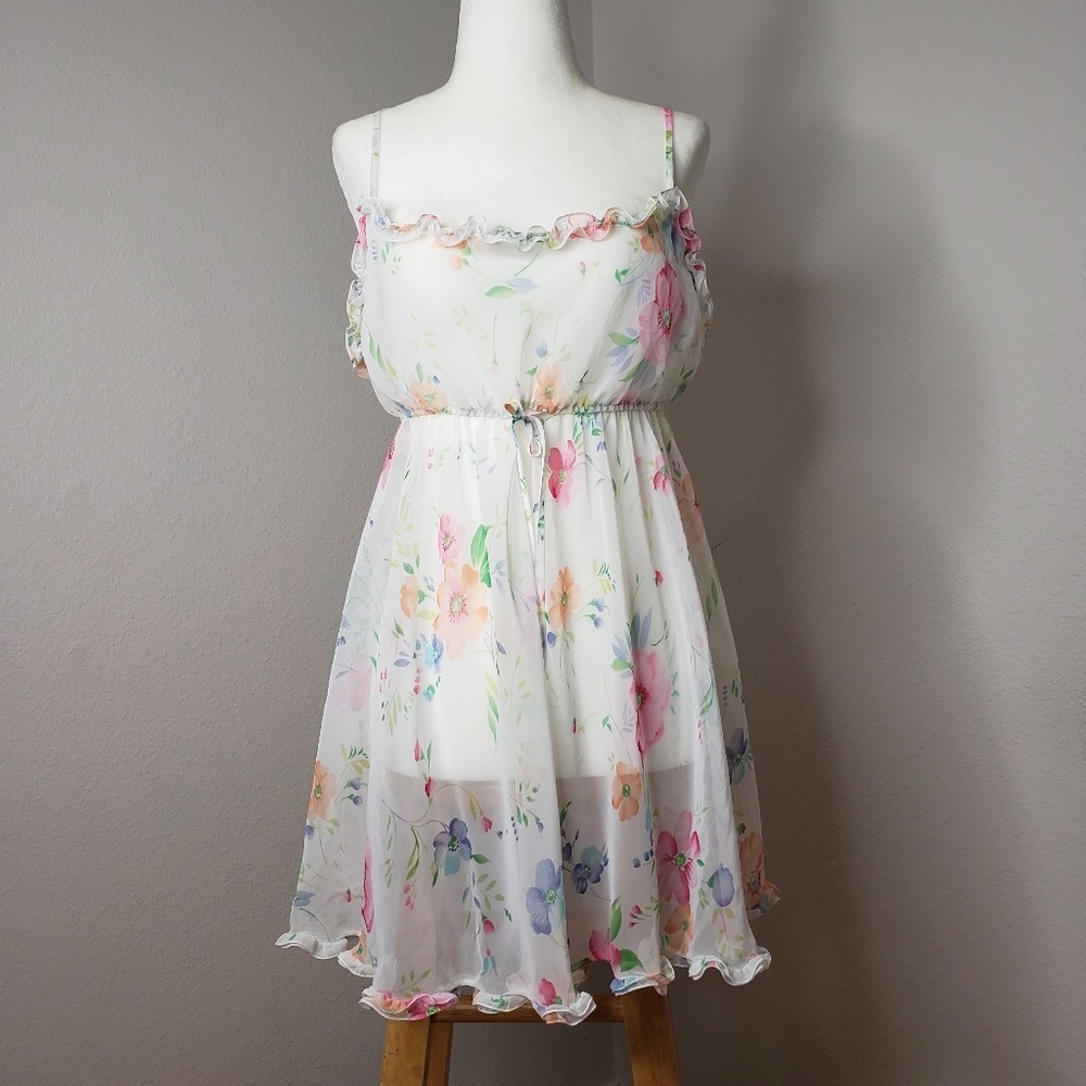 Sheer floral Victoria's Secret babydoll nightie